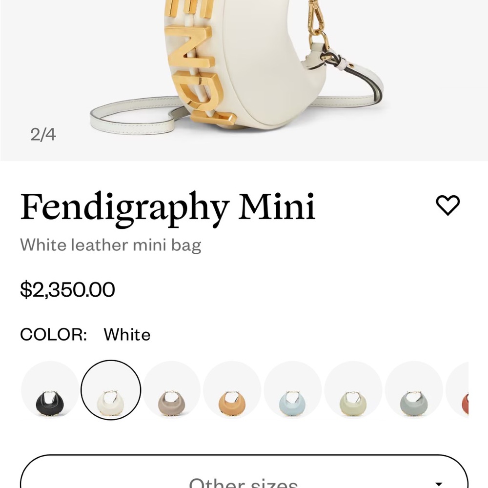 Fendi Fendigraphy Mini White and Gold Bag
